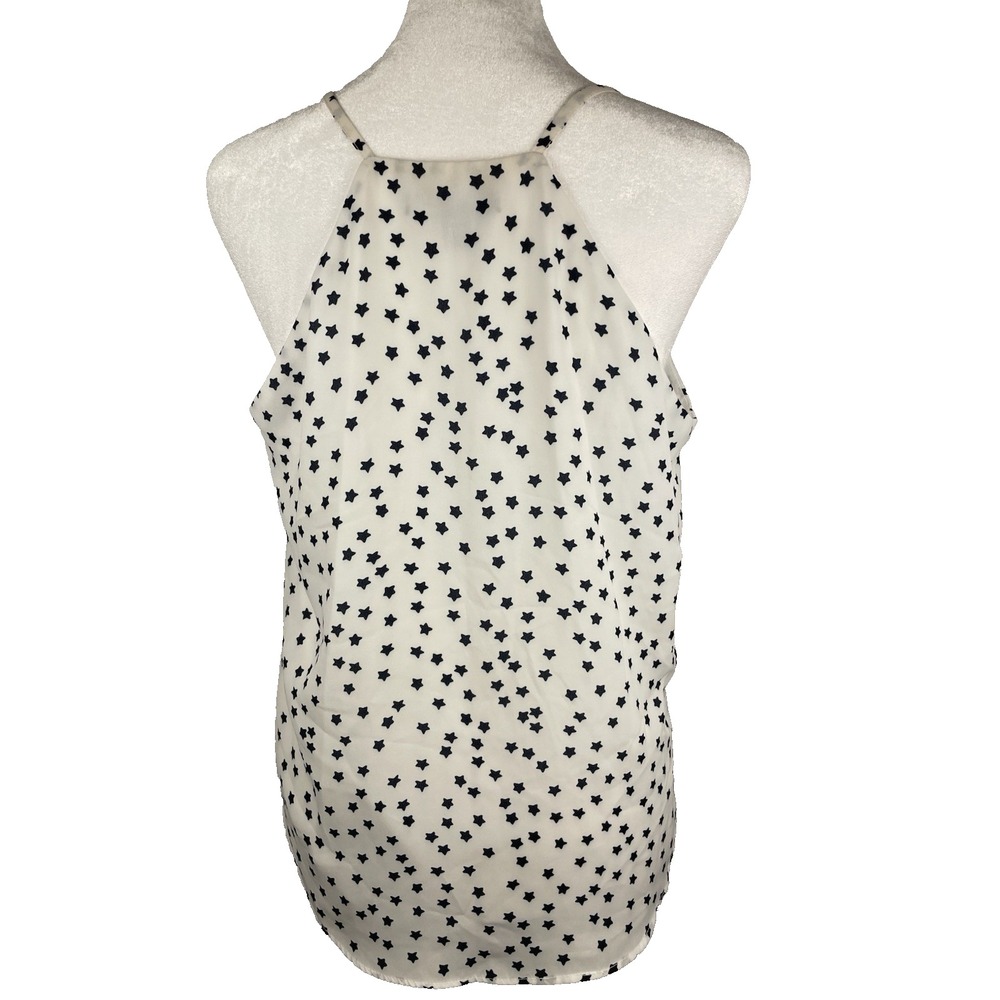 Peace and pearls Women's Size‎ S camisole Blue White Star Print Coastal Beach - Picture 2 of 9